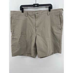 Duluth Trading Co Relaxed Fit Shorts Mens 44 Khaki Tan Utility Stretch